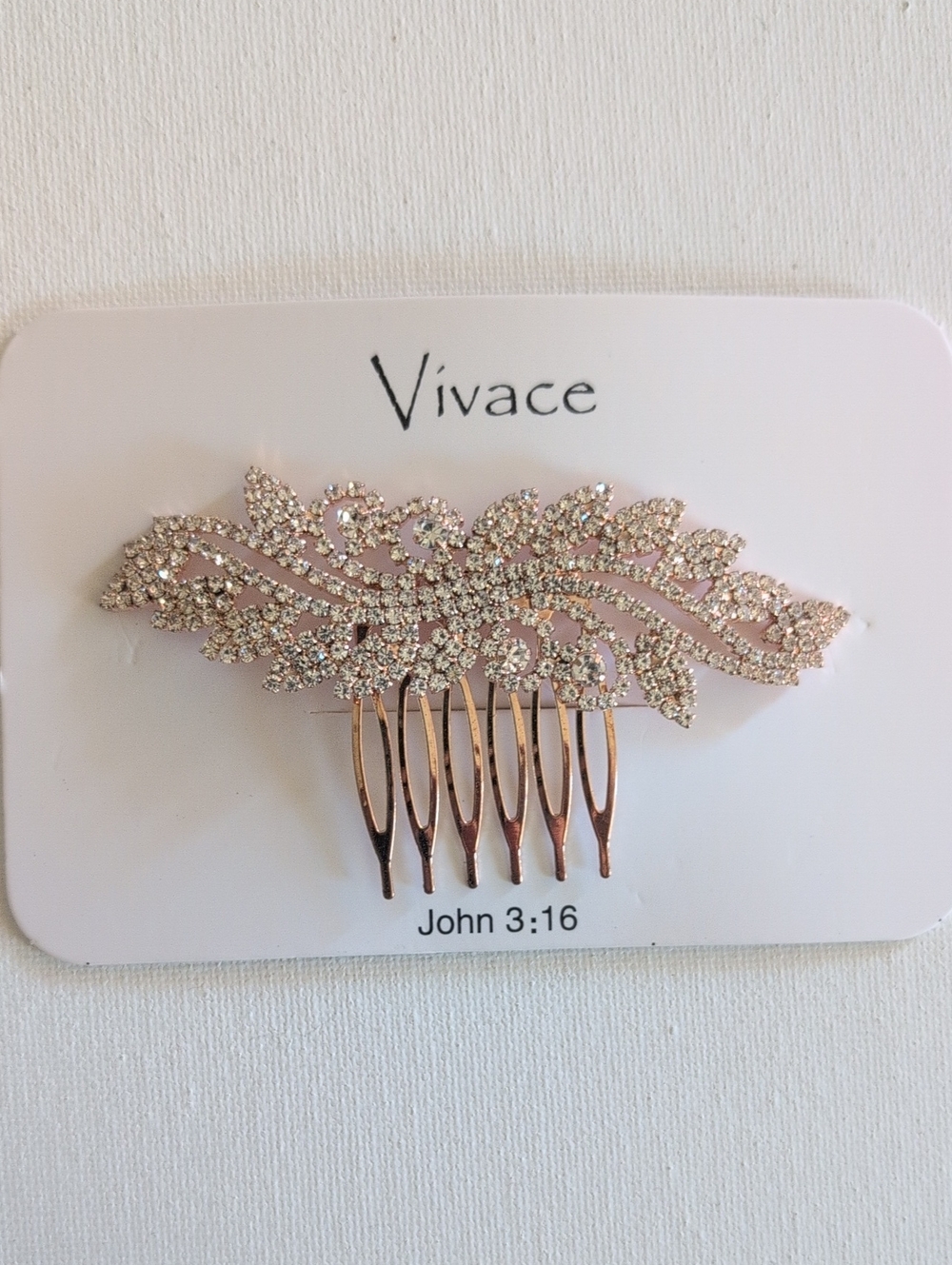 Rose Gold Rhinestone Hair Comb